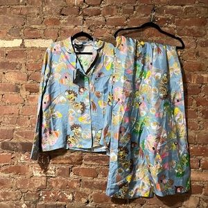 Cynthia Rowley silk pyjama set, size L